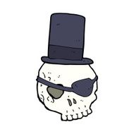 skull in top hat cartoon N4