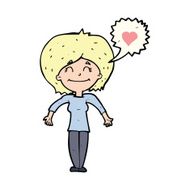 cartoon happy woman in love N8
