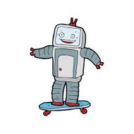 cartoon skateboarding robot N3