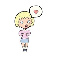 cartoon surprised woman in love N4