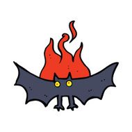 cartoon spooky vampire bat N4
