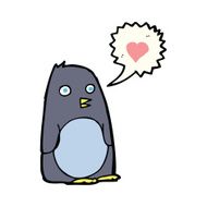 cartoon penguin with love heart N3
