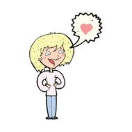cartoon woman in love N96
