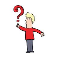 Cartoon Man Asking Question N25