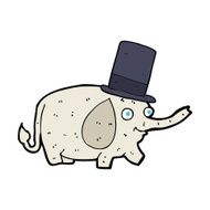 cartoon elephant wearing top hat N4