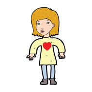 cartoon woman wearing heart shirt N4