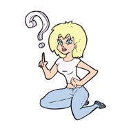 cartoon woman asking question N44