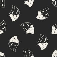 doodle mask seamless pattern background N4
