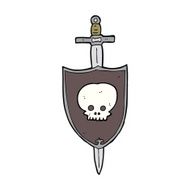 Cartoon Sword And Shield N8