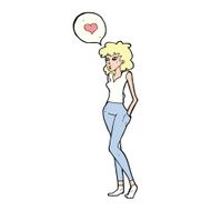 cartoon woman in love N100