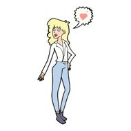 cartoon woman in love N101