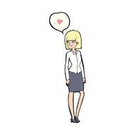 cartoon woman in love N102