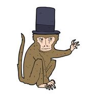 cartoon monkey wearing top hat N7