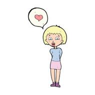 cartoon woman in love N103