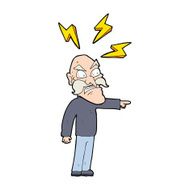 cartoon angry old man N7