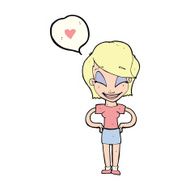 cartoon woman in love N104