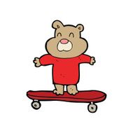cartoon bear on skateboard N7