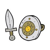 Cartoon Sword And Shield N9