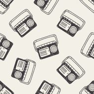 doodle radio seamless pattern background