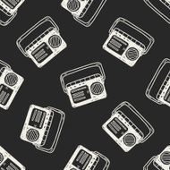 doodle radio seamless pattern background N2