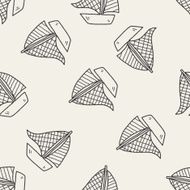 doodle sail seamless pattern background