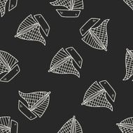 doodle sail seamless pattern background N2