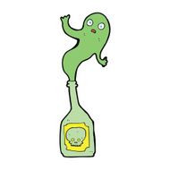 cartoon ghost in bottle N11