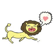 cartoon lion with love heart N4