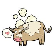 cartoon cow with love heart N4