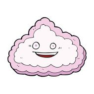 cartoon happy pink cloud N18