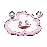 cartoon happy pink cloud N19