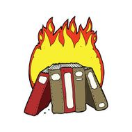 cartoon burning books N7