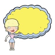 cartoon woman with space text cloud N4