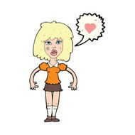 cartoon tough woman in love N4