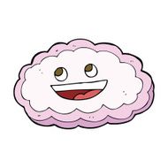 cartoon happy pink cloud N20