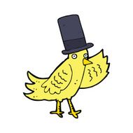 cartoon bird in top hat N8