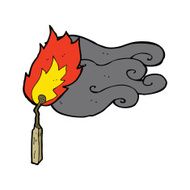 cartoon flaming match N4