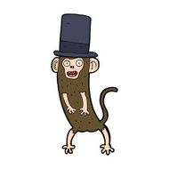 cartoon monkey in top hat N7