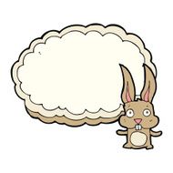 cartoon rabbit with text space cloud N4