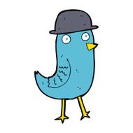 cartoon bluebird wearing hat N4