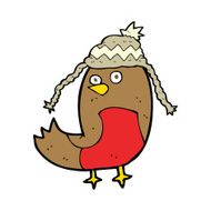 cartoon robin in hat N4