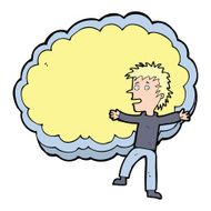 cartoon man with text space cloud N10