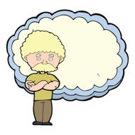 cartoon man with text space cloud N11