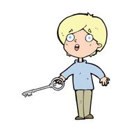 cartoon boy with key N4