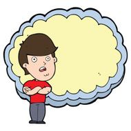 cartoon man with text space cloud N12
