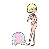 cartoon woman with beachball N4