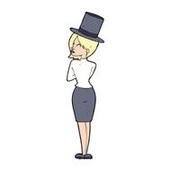 cartoon woman in top hat N4