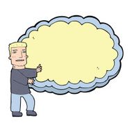 cartoon man presenting text space cloud N4