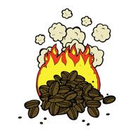 roasting coffee beans cartoon N4