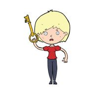 cartoon woman with key N4